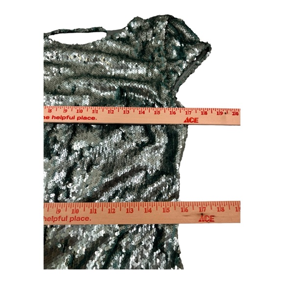 Zara Shimmering Green Sequin Mini Dress - Picture 11 of 15